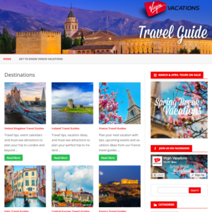 Virgin Vacations Blog Page